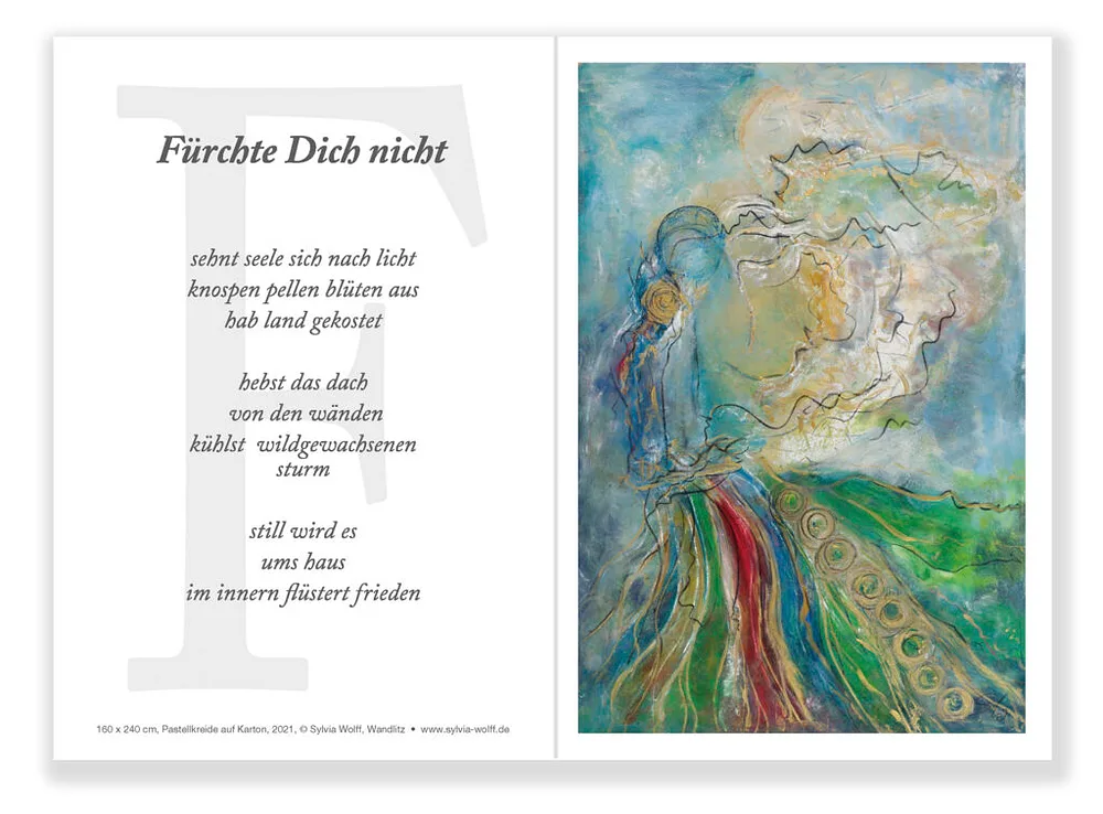 Fürchte dich nicht, Kunstkarte mit Text, Sylvia Wolff