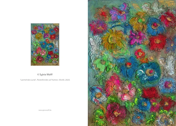 Lächelndes Land, Kunstkarte, Sylvia Wolff